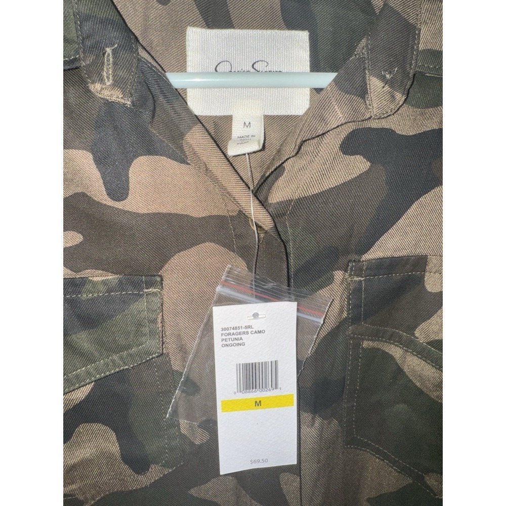 NWT Jessica Simpson Women's Button Up Camo Long‎ Sleeve Shirt Rtl. $69.50 Blouse - Picture 2 of 5